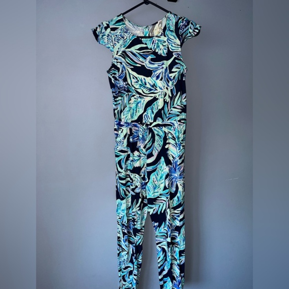 Lilly Pulitzer Blue and Green Kids Jumpsuit